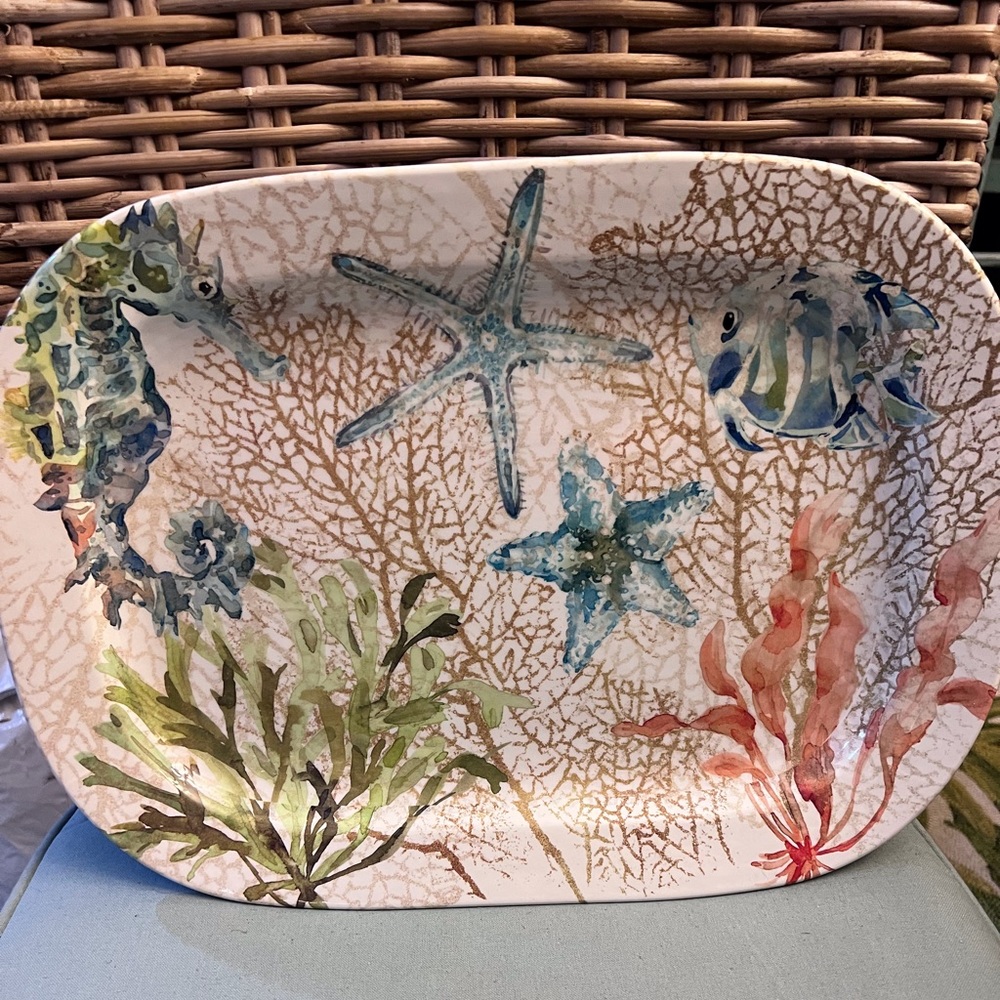 Sigrid Olsen Melamine Serving Tray. Extra large with beautiful coastal design.